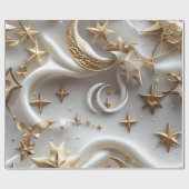 Wrapping Paper – Luxury Alabaster White Celestial Geschenkpapier (Flach)