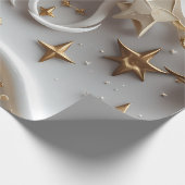 Wrapping Paper – Luxury Alabaster White Celestial Geschenkpapier (Ecke)