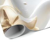 Wrapping Paper – Luxury Alabaster White Celestial Geschenkpapier (Rolleneckpunkt)