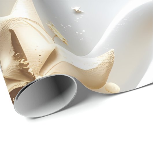 Wrapping Paper – Luxury Alabaster White Celestial  Geschenkpapier (Rolleneckpunkt)