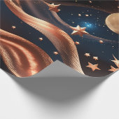 Wrapping Paper – Luxury Bronze Celestial Moon Prem Geschenkpapier (Ecke)