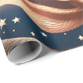 Wrapping Paper – Luxury Bronze Celestial Moon Prem Geschenkpapier (Rolleneckpunkt)