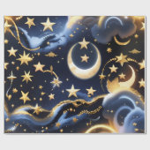 Wrapping Paper – Luxury Celestial Moon Phases Geschenkpapier (Flach)