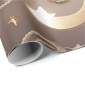 Wrapping Paper – Luxury Champagne Gold Celestial M Geschenkpapier (Rolleneckpunkt)