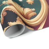 Wrapping Paper – Luxury Crimson Red Celestial Moon Geschenkpapier (Rolleneckpunkt)