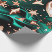 Wrapping Paper – Luxury Malachite Green Celestial Geschenkpapier (Ecke)