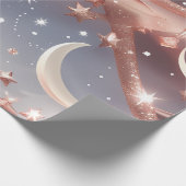 Wrapping Paper – Luxury Marble White Celestial Moo Geschenkpapier (Ecke)