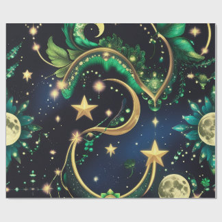 Wrapping Paper – Luxury Obsidian Black Celestial Geschenkpapier