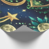 Wrapping Paper – Luxury Obsidian Black Celestial Geschenkpapier (Ecke)