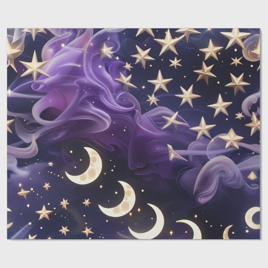 Wrapping Paper – Luxury Royal Amethyst Celestial Geschenkpapier (Flach)
