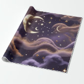 Wrapping Paper – Luxury Smoky Celestial Moon Geschenkpapier (Ungerollt)
