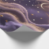 Wrapping Paper – Luxury Smoky Celestial Moon Geschenkpapier (Ecke)