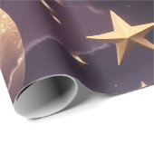 Wrapping Paper - Luxury Smoky Plum Celestial Moon Geschenkpapier (Rolleneckpunkt)