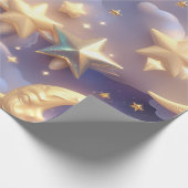 Wrapping Paper – Luxury White Celestial Moon Gift  Geschenkpapier (Ecke)