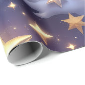 Wrapping Paper – Luxury White Celestial Moon Gift  Geschenkpapier (Rolleneckpunkt)