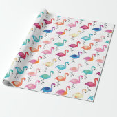 Wrapping Paper - Mehrfarbige Flamingos Geschenkpapier (Ungerollt)
