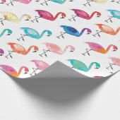 Wrapping Paper - Mehrfarbige Flamingos Geschenkpapier (Ecke)