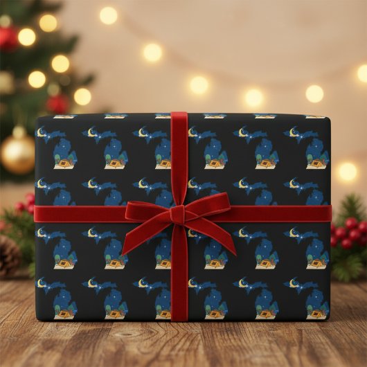 Wrapping Paper "Michigan Camp Under the Stars" Geschenkpapier