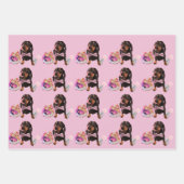 Wrapping Paper mit niedlicher Dackel 48x73 cm Geschenkpapier Set (Vorderseite 2)
