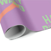 Wrapping Paper Monogram Name lila Minze Text Geschenkpapier (Rolleneckpunkt)