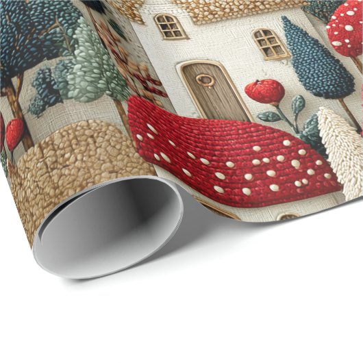 Wrapping Paper Needle Point Country Village Geschenkpapier (Rolleneckpunkt)
