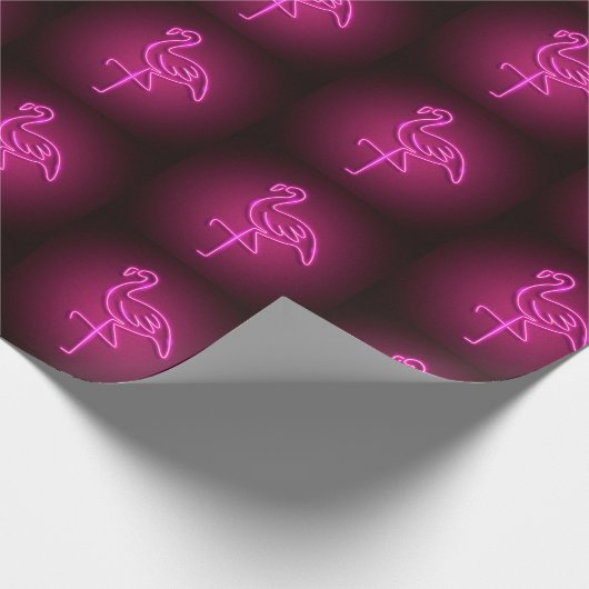 Wrapping Paper - Neon Lights Flamingo's Geschenkpapier (Ecke)