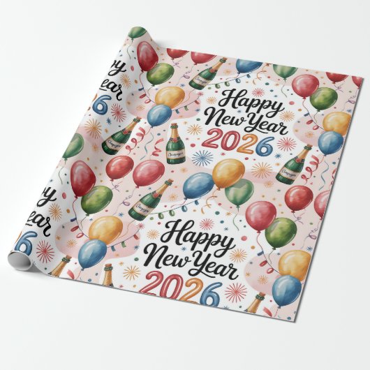 Wrapping Paper-New Year 2026 Geschenkpapier (Ungerollt)