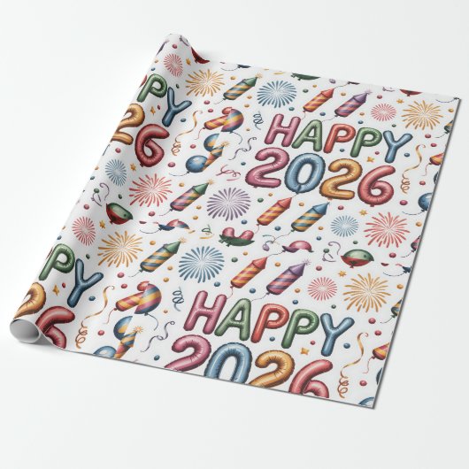Wrapping Paper-New Year 2026 Geschenkpapier (Ungerollt)