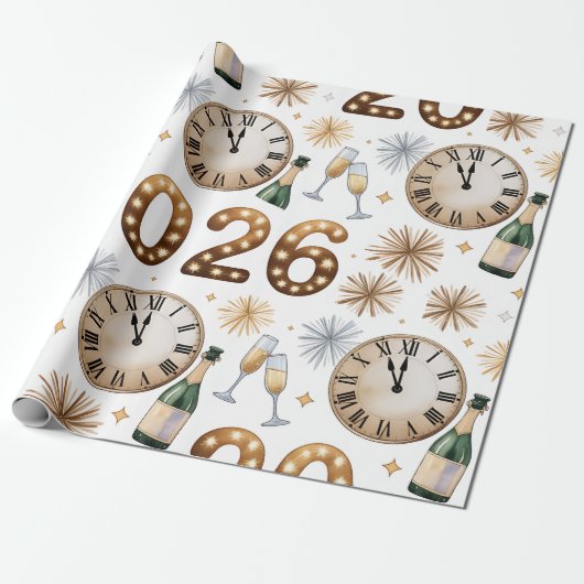 Wrapping Paper-New Year 2026 Wrapping Paper Geschenkpapier (Ungerollt)