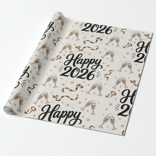 Wrapping Paper-New Year 2026 Wrapping Paper Geschenkpapier (Ungerollt)