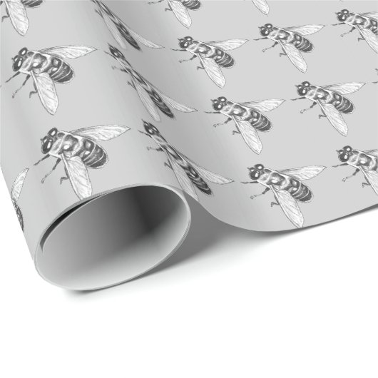 Wrapping Paper Niedlich Bee Bug Paper Geschenkpapier (Rolleneckpunkt)