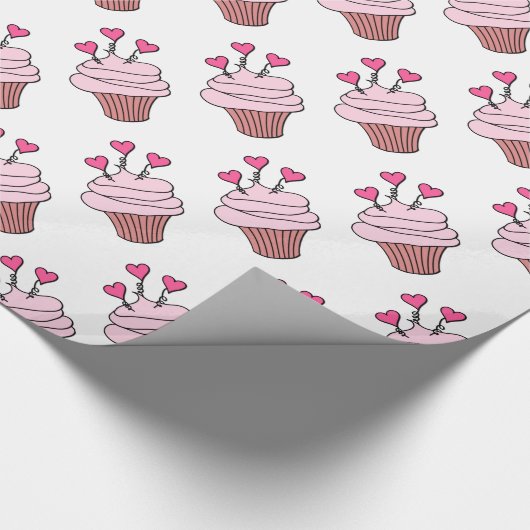Wrapping Paper (niedliches Pink & White Heart) Geschenkpapier (Ecke)