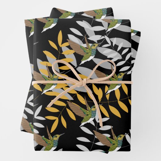 Wrapping Paper of Hummingbirds Flat Sheet Set 3 Geschenkpapier Set (Beispiel)