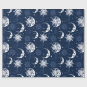 Wrapping Paper on Moon and Stars Geschenkpapier (Flach)