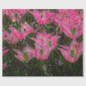 Wrapping Paper Open Hot Pink Tulips Geschenkpapier (Flach)