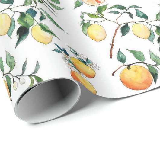 Wrapping Paper - Oranges and Lemons Geschenkpapier (Rolleneckpunkt)