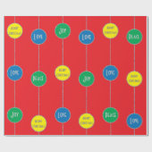 Wrapping Paper ORNAMENTS Frohe Weihnachten" Geschenkpapier (Flach)