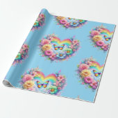 Wrapping Paper-Pastel Spring Floral Wrapping Paper Geschenkpapier (Ungerollt)