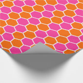 Wrapping Paper "Pink and Orange Honeycomb" Geschenkpapier (Ecke)