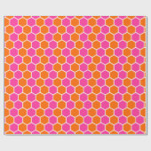 Wrapping Paper "Pink and Orange Honeycomb" Geschenkpapier (Flach)