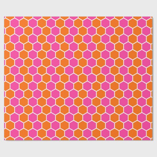 Wrapping Paper "Pink and Orange Honeycomb" Geschenkpapier (Flach)