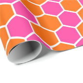 Wrapping Paper "Pink and Orange Honeycomb" Geschenkpapier (Rolleneckpunkt)