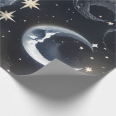 Wrapping Paper - Platinum Silver Celestial Moon Geschenkpapier (Ecke)