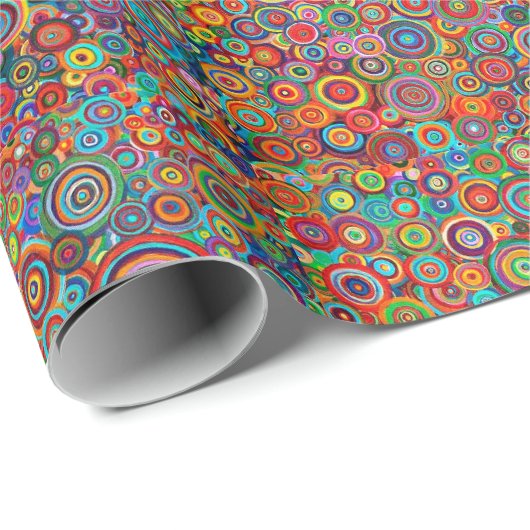 Wrapping Paper - Psychedelic Art Circles Geschenkpapier (Rolleneckpunkt)