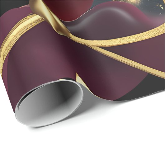 Wrapping Paper - Red Celestial Moon Design Geschenkpapier (Rolleneckpunkt)