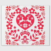 Wrapping Paper RED SCANDINAVIAN CHRISTMAS DESIGN Geschenkpapier (Flach)