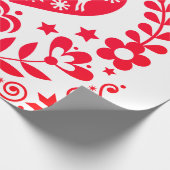Wrapping Paper RED SCANDINAVIAN CHRISTMAS DESIGN Geschenkpapier (Ecke)
