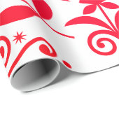 Wrapping Paper RED SCANDINAVIAN CHRISTMAS DESIGN Geschenkpapier (Rolleneckpunkt)