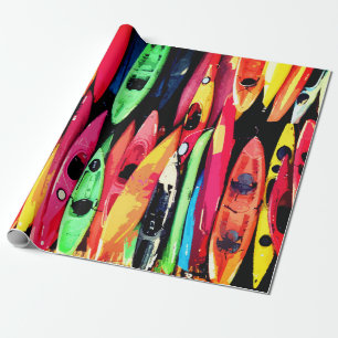 Wrapping Paper Roll bunt Kayaks Design Geschenkpapier
