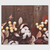 Wrapping Paper Roll Cotton Branch 60lb auf Dunklem Geschenkpapier (Flach)